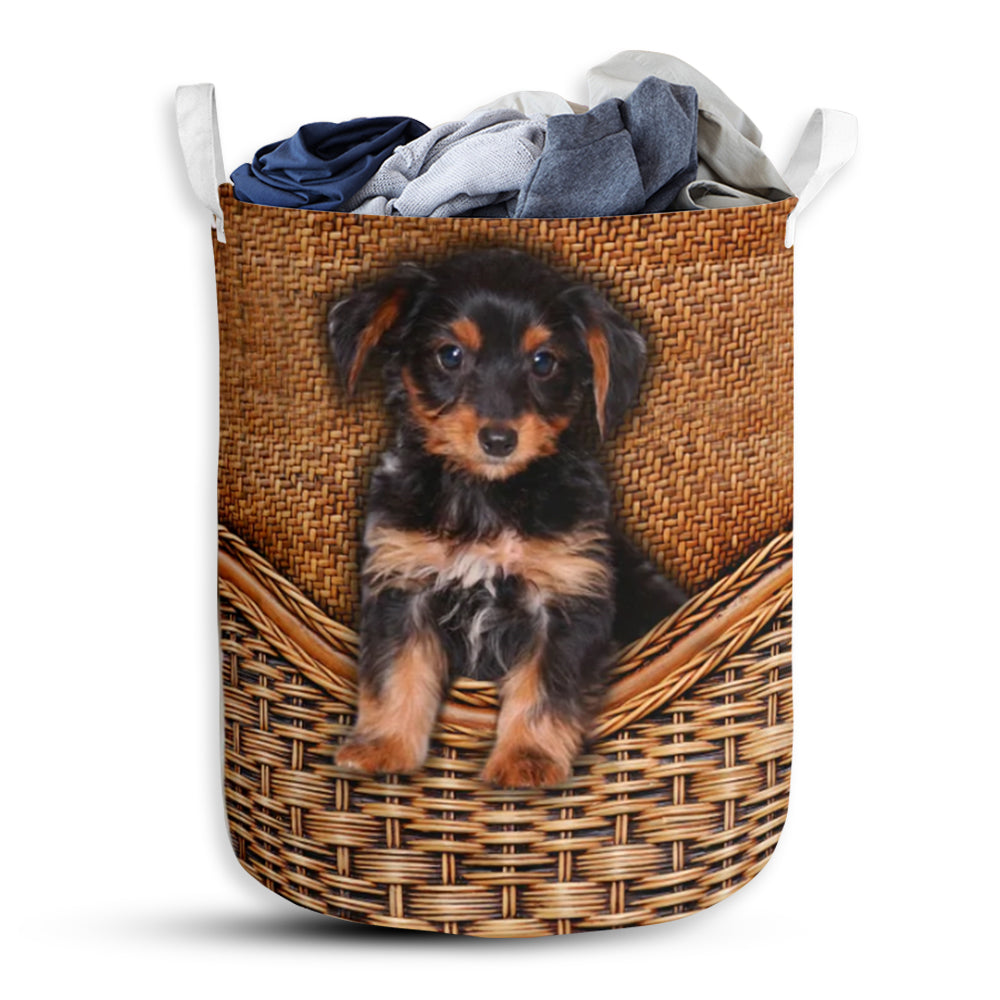 Dorkie Dog RattanTeaxture - Laundry Basket - Owls Matrix LTD