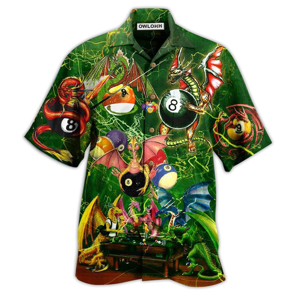 Hawaiian Shirt / Adults / S Billiard Dragon Love Life Cool - Hawaiian Shirt - Owls Matrix LTD