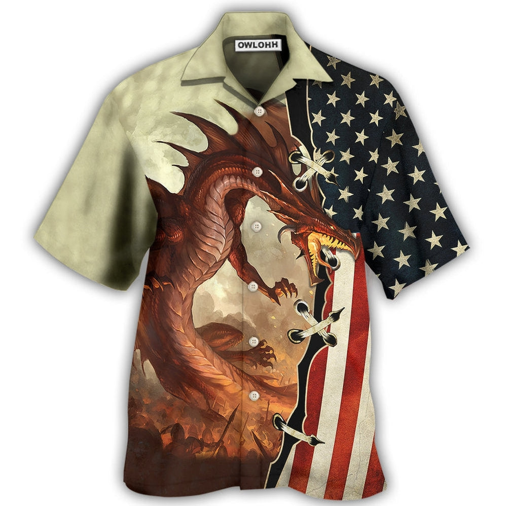 Hawaiian Shirt / Adults / S Dragon Independence Day - Hawaiian Shirt - Owls Matrix LTD