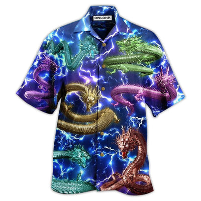 Hawaiian Shirt / Adults / S Dragon Love Life Amazing Lightning - Hawaiian Shirt - Owls Matrix LTD