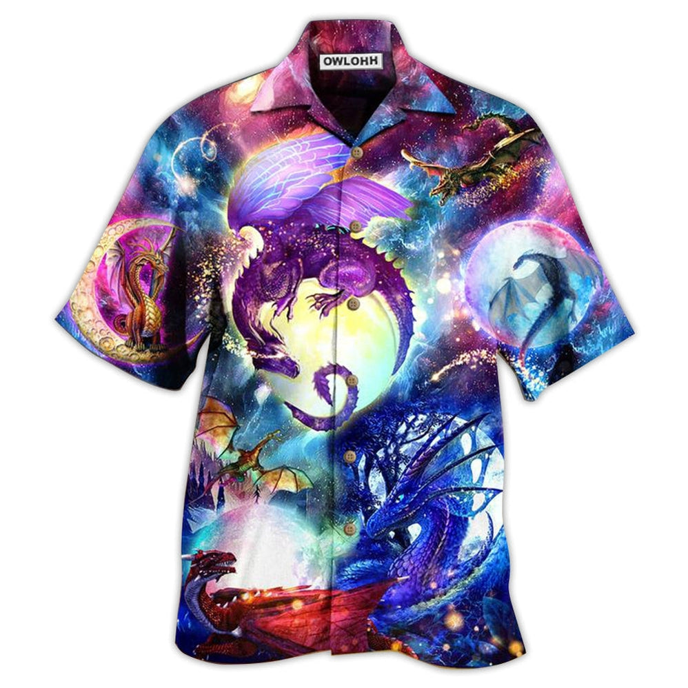 Hawaiian Shirt / Adults / S Dragon Love Life Galaxy Sky - Hawaiian Shirt - Owls Matrix LTD