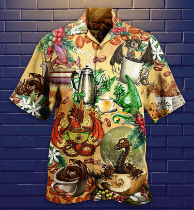 Dragon Love Coffee Every Time - Hawaiian Shirt - Owls Matrix LTD