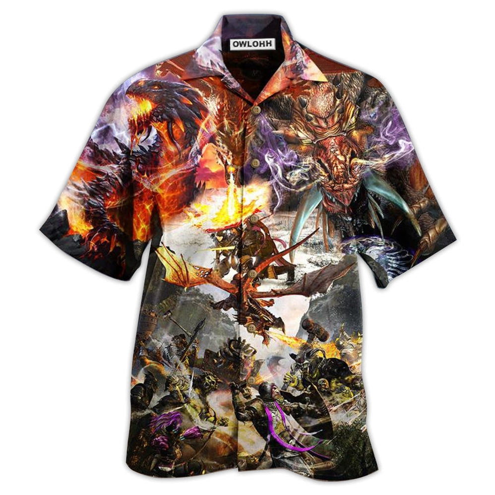 Hawaiian Shirt / Adults / S Dragon Love Life Combat Amazing - Hawaiian Shirt - Owls Matrix LTD
