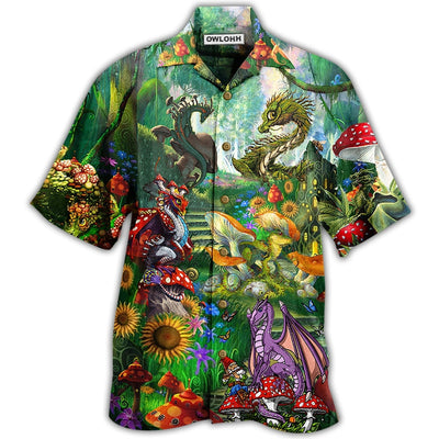Hawaiian Shirt / Adults / S Dragon Mushroom Love Forest - Hawaiian Shirt - Owls Matrix LTD