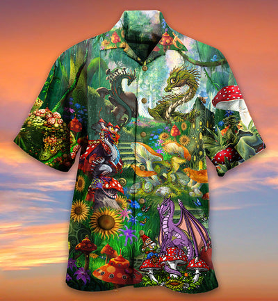 Dragon Mushroom Love Forest - Hawaiian Shirt - Owls Matrix LTD