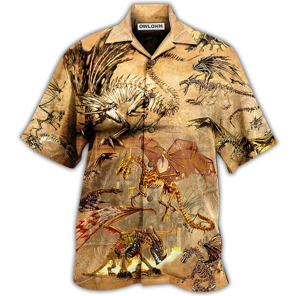 Hawaiian Shirt / Adults / S Dragon Skull Love Life Love Desert - Hawaiian Shirt - Owls Matrix LTD