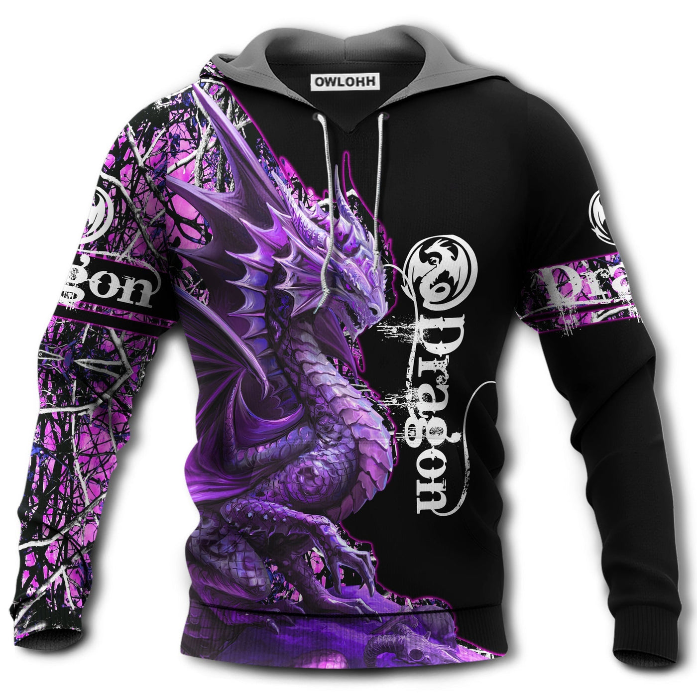 Unisex Hoodie / S Dragon Strong Purple Dragon - Hoodie - Owls Matrix LTD