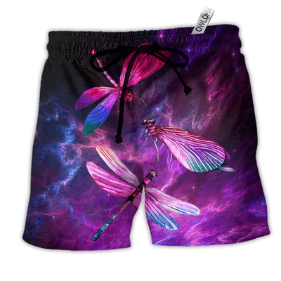 Beach Short / Adults / S Dragonfly Purple Love Sky - Beach Short - Owls Matrix LTD