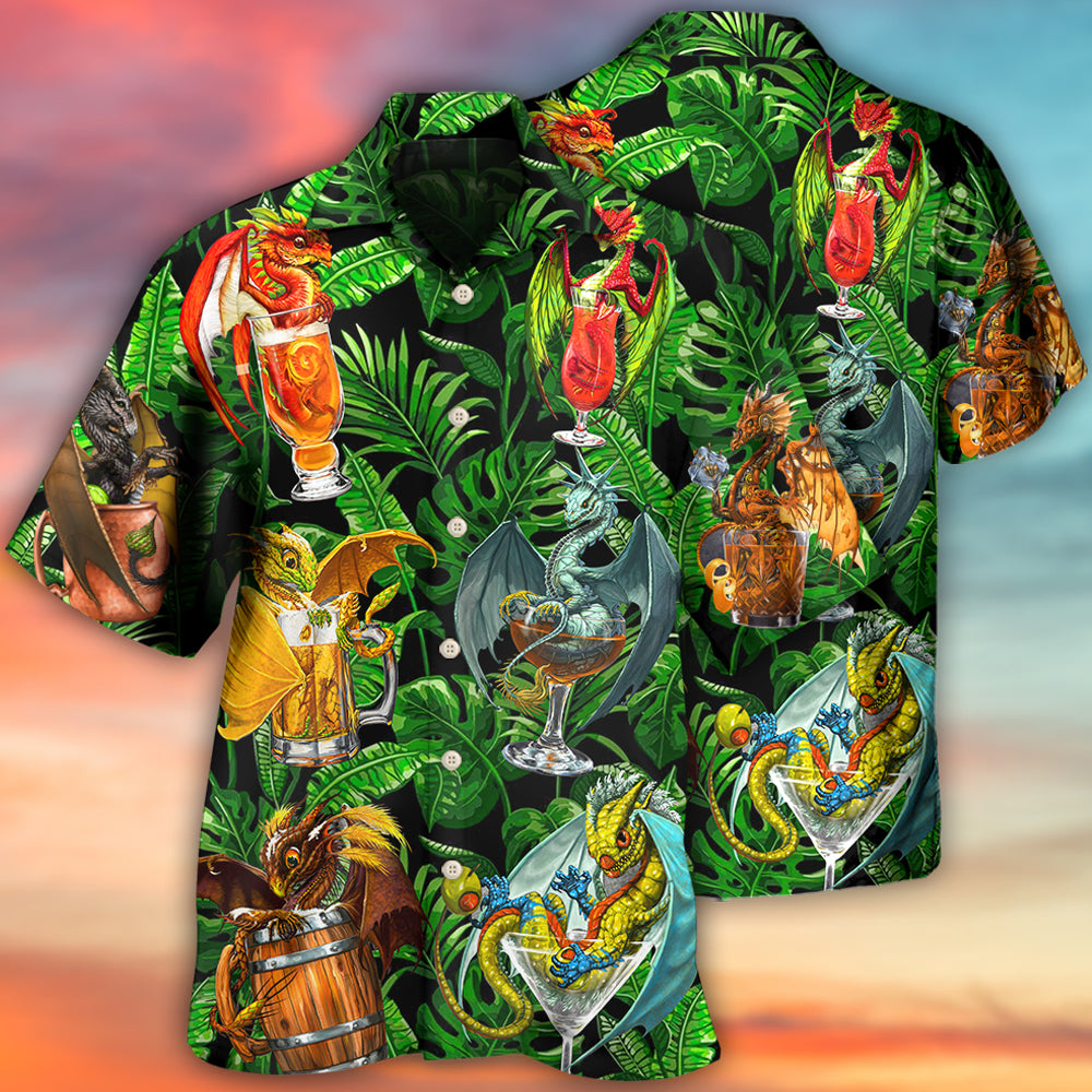 Dragon Drinking Dragon Style - Hawaiian Shirt - Owls Matrix LTD
