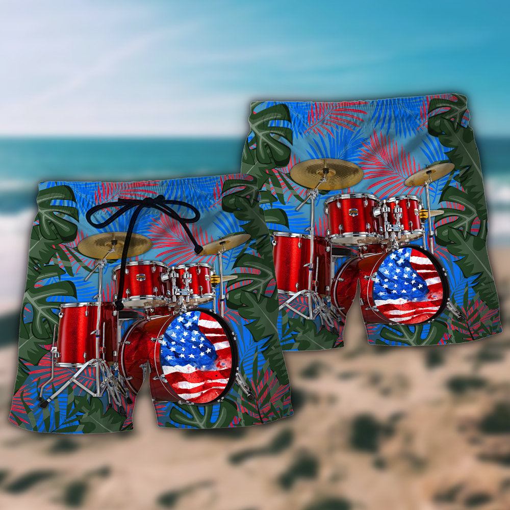 Drum Independence Day America - Beach Short - Owls Matrix LTD