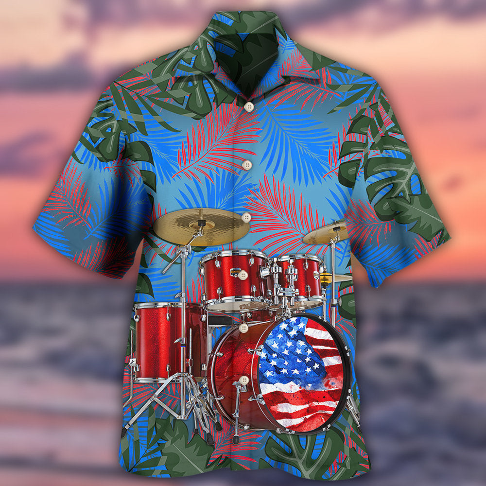 Drum Independence Day America - Hawaiian Shirt - Owls Matrix LTD
