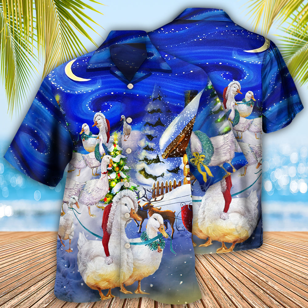 Duck Christmas Light All Night - Hawaiian Shirt - Owls Matrix LTD