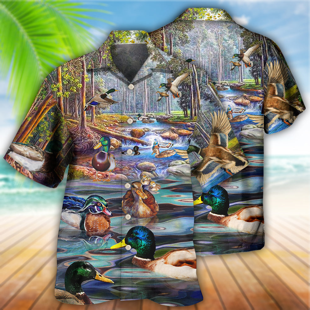 Duck Love Lake And Fly Cool - Hawaiian Shirt - Owls Matrix LTD