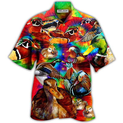 Hawaiian Shirt / Adults / S Duck Love Red And Green - Hawaiian Shirt - Owls Matrix LTD