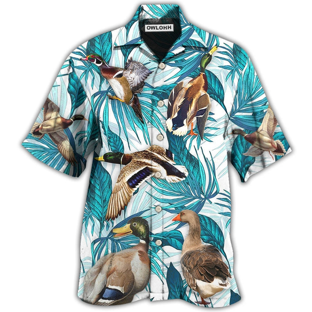 Hawaiian Shirt / Adults / S Duck Tropical Leaf Style - Hawaiian Shirt - Owls Matrix LTD