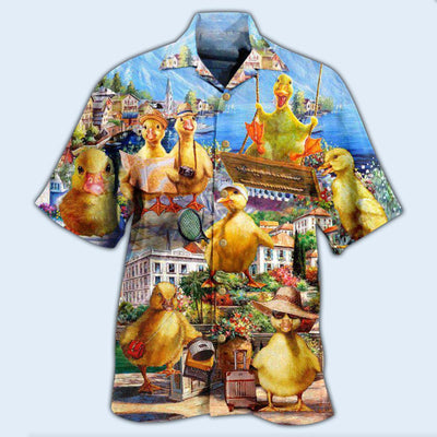 Duck In An Amazing Adventure - Hawaiian Shirt - Owls Matrix LTD
