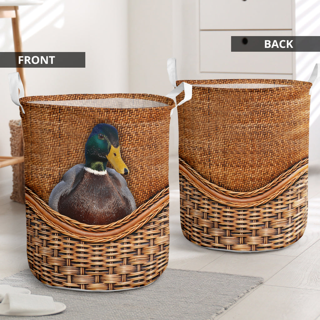 Duck Rattan Teaxture - Laundry Basket - Owls Matrix LTD