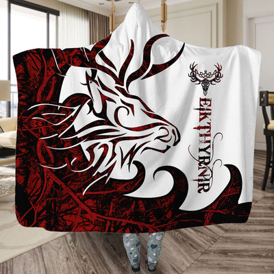 Viking Eikthyrnir Legend Red And White Cool Style - Hoodie Blanket - Owls Matrix LTD