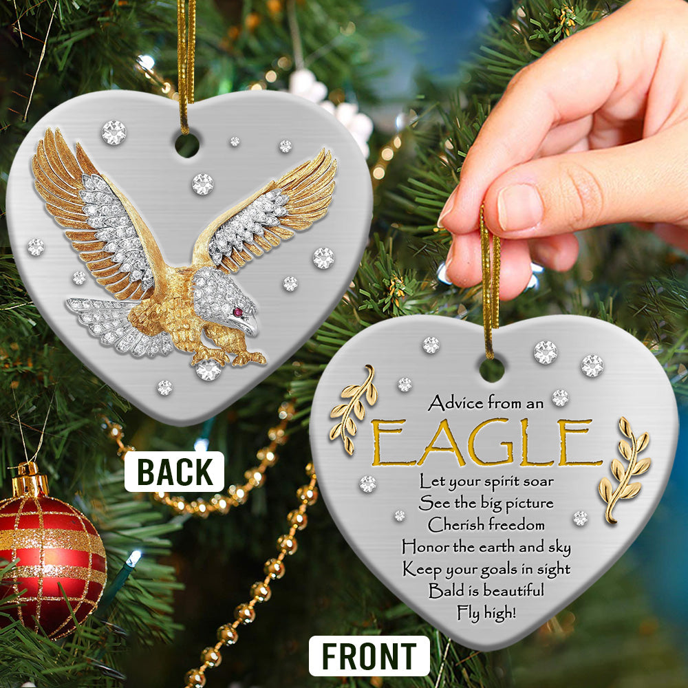Eagle Advice Classic Style - Heart Ornament - Owls Matrix LTD