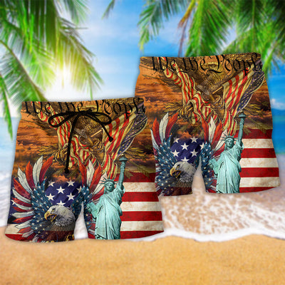 Eagle American Patriotism Eagle Style - Beach Short - Owls Matrix LTD