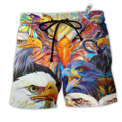 Beach Short / Adults / S Eagle Colorful Cool Style - Beach Short - Owls Matrix LTD