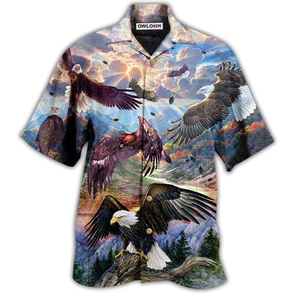 Hawaiian Shirt / Adults / S Eagle Spread Wings To The Sky - Hawaiian Shirt - Owls Matrix LTD