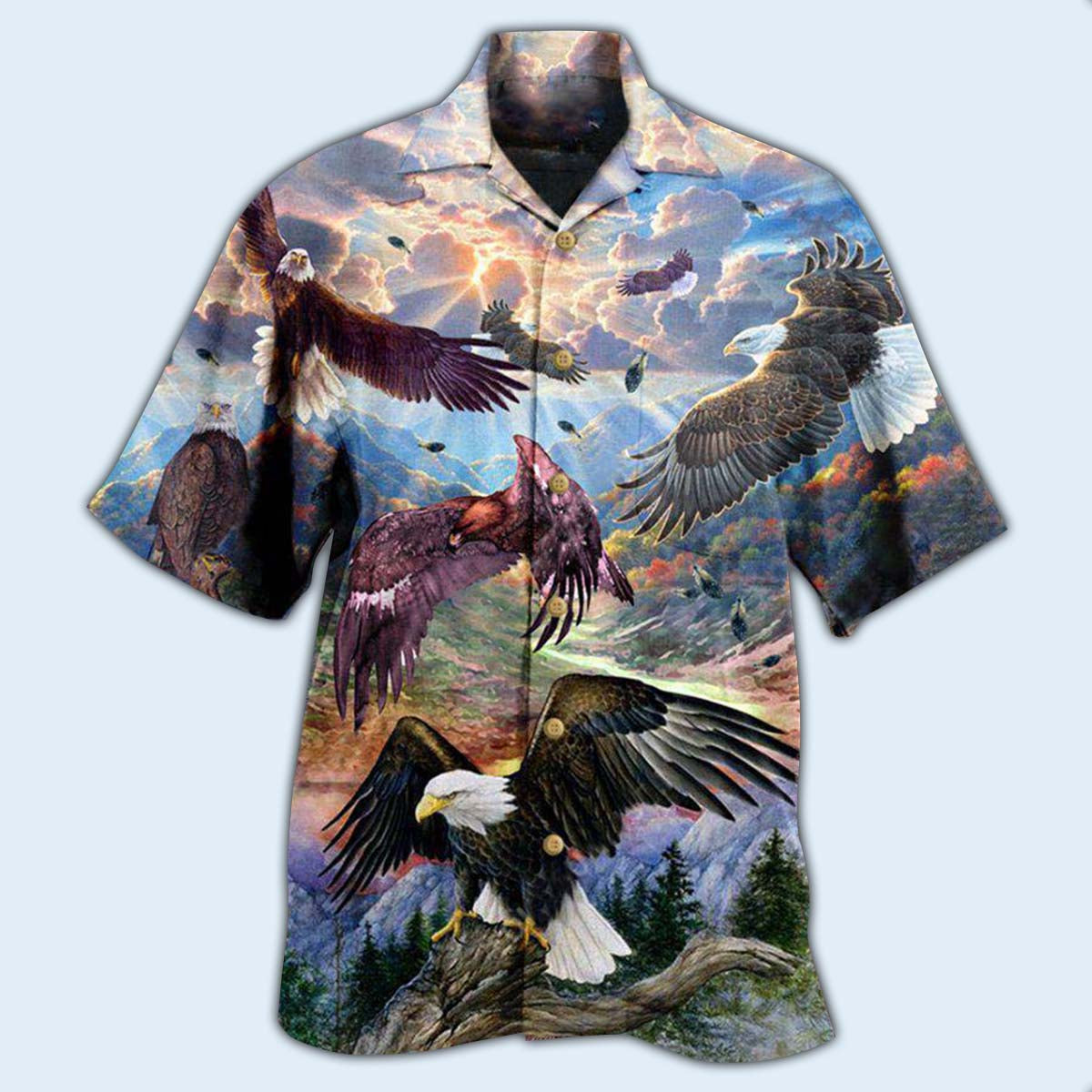 Eagle Spread Wings To The Sky - Hawaiian Shirt - Owls Matrix LTD