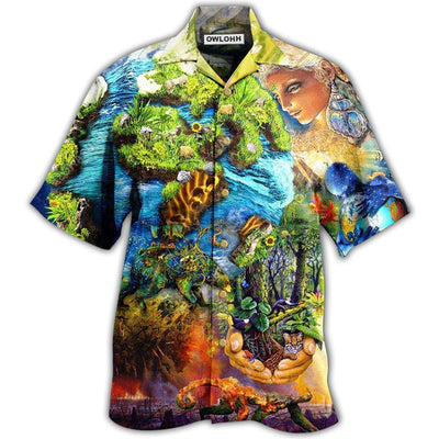 Hawaiian Shirt / Adults / S Earth With Environmental Protection - Hawaiian Shirt - Owls Matrix LTD