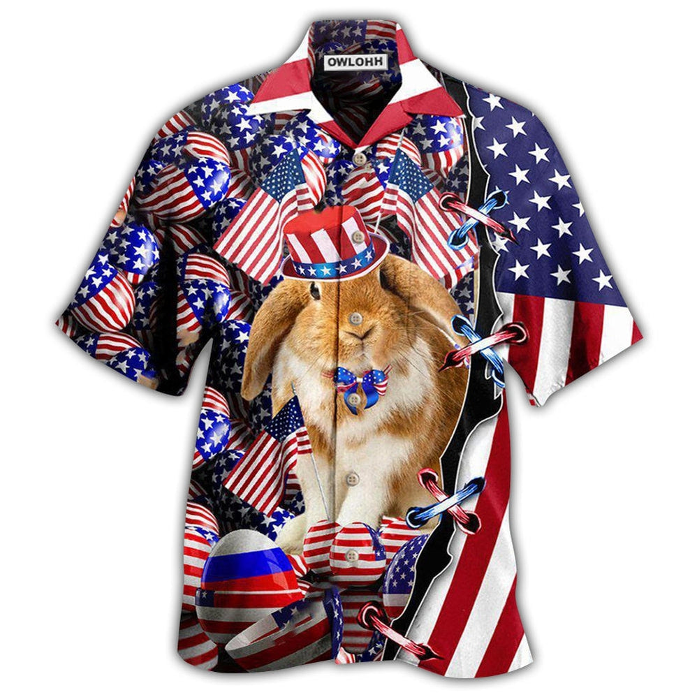 Hawaiian Shirt / Adults / S Easter Happy Day 2021 America - Hawaiian Shirt - Owls Matrix LTD
