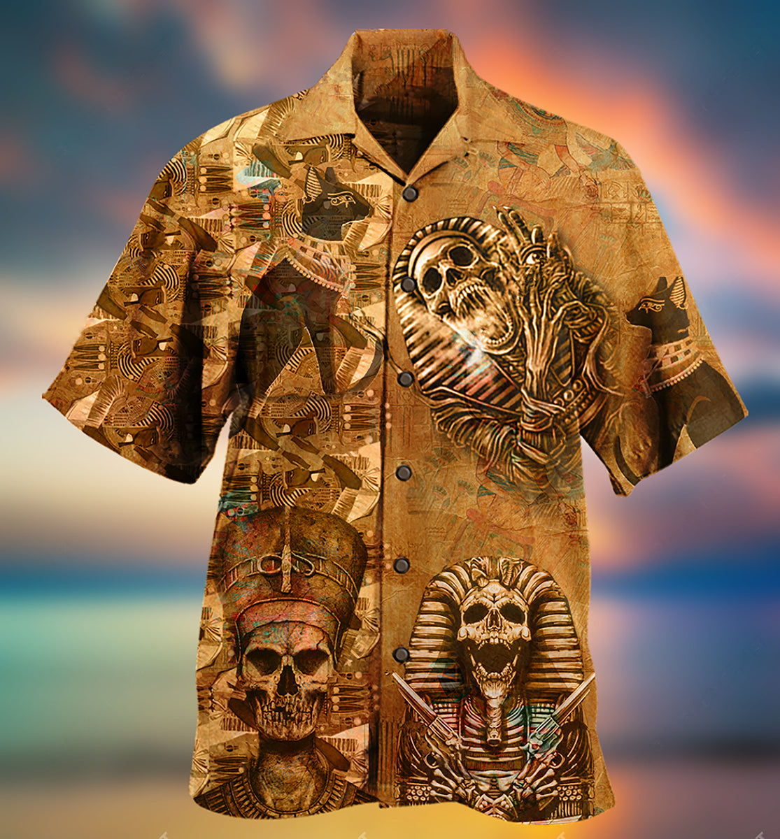 Egypt Skull - Hawaiian Shirt - Owls Matrix LTD