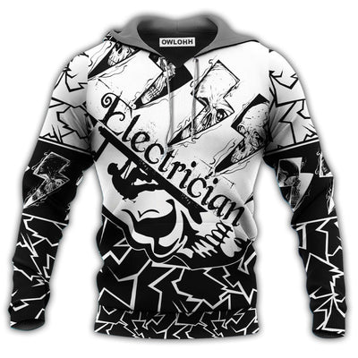 Unisex Hoodie / S Electrician Black And White Style So Cool - Hoodie - Owls Matrix LTD
