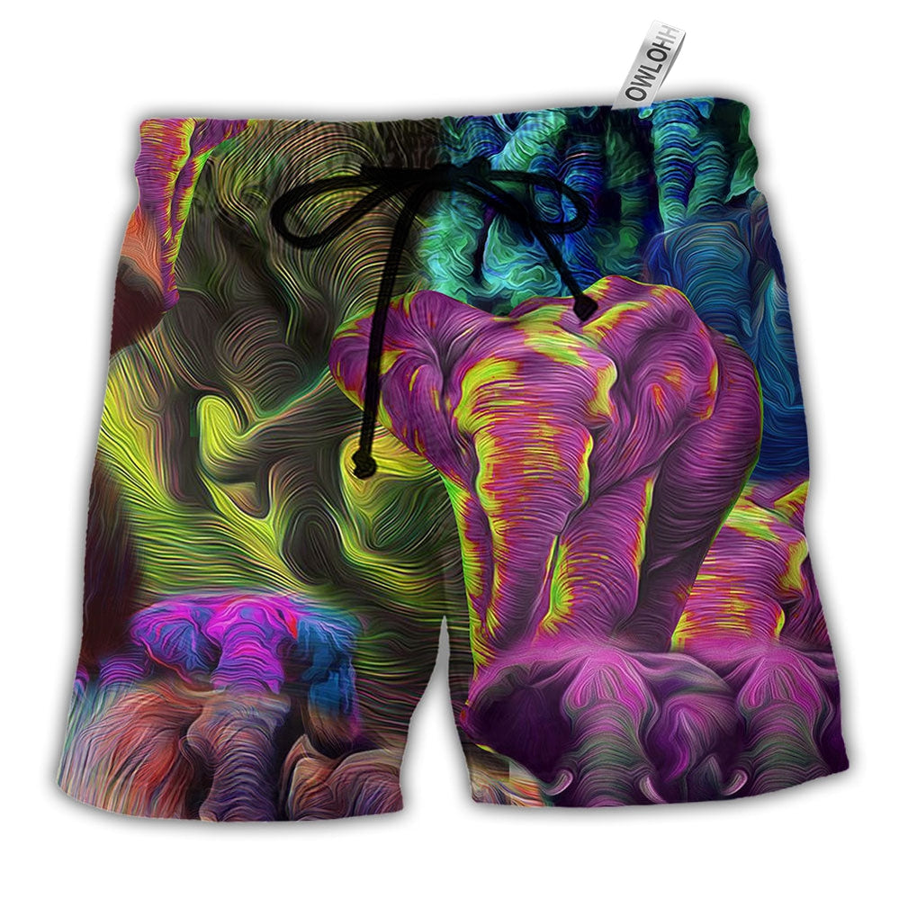 Beach Short / Adults / S Elephant Colorful Cool Style - Beach Short - Owls Matrix LTD