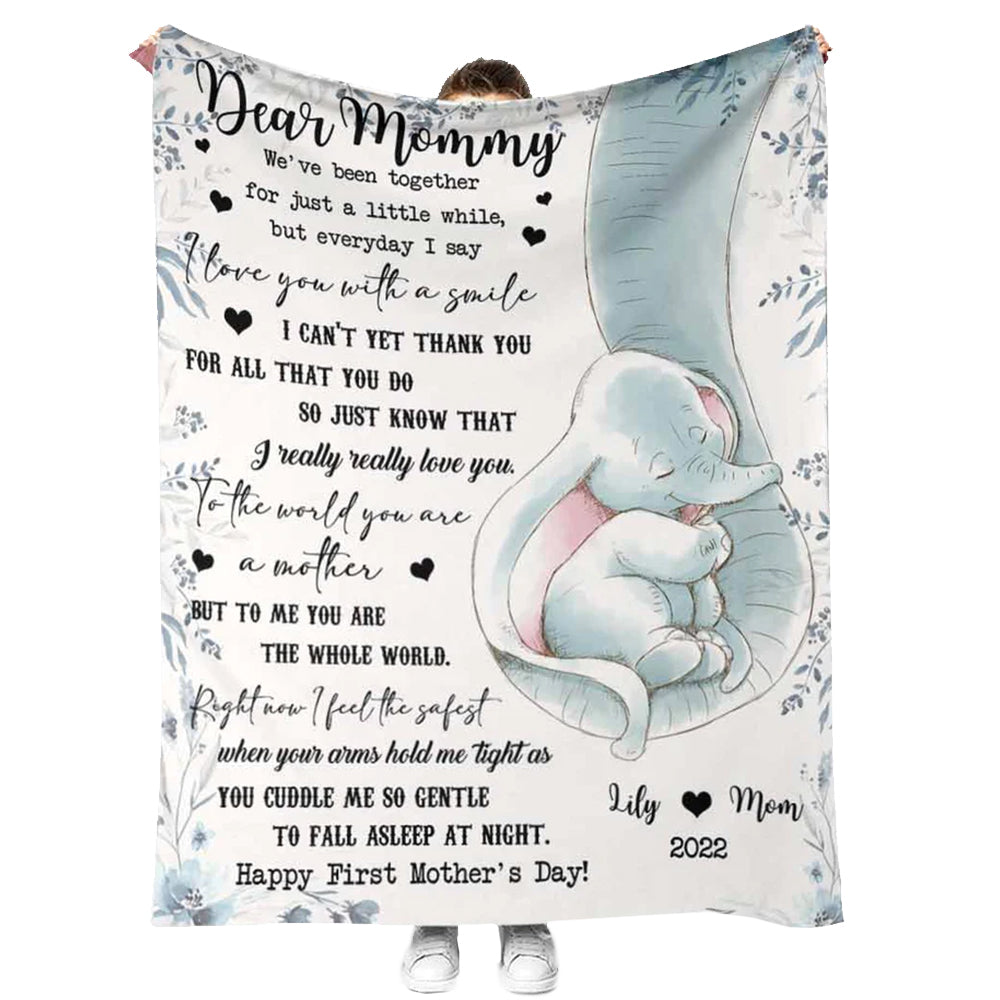 50" x 60" Elephant I Really, Really Love You Mother's Day Mother Personalized - Flannel Blanket - Owls Matrix LTD