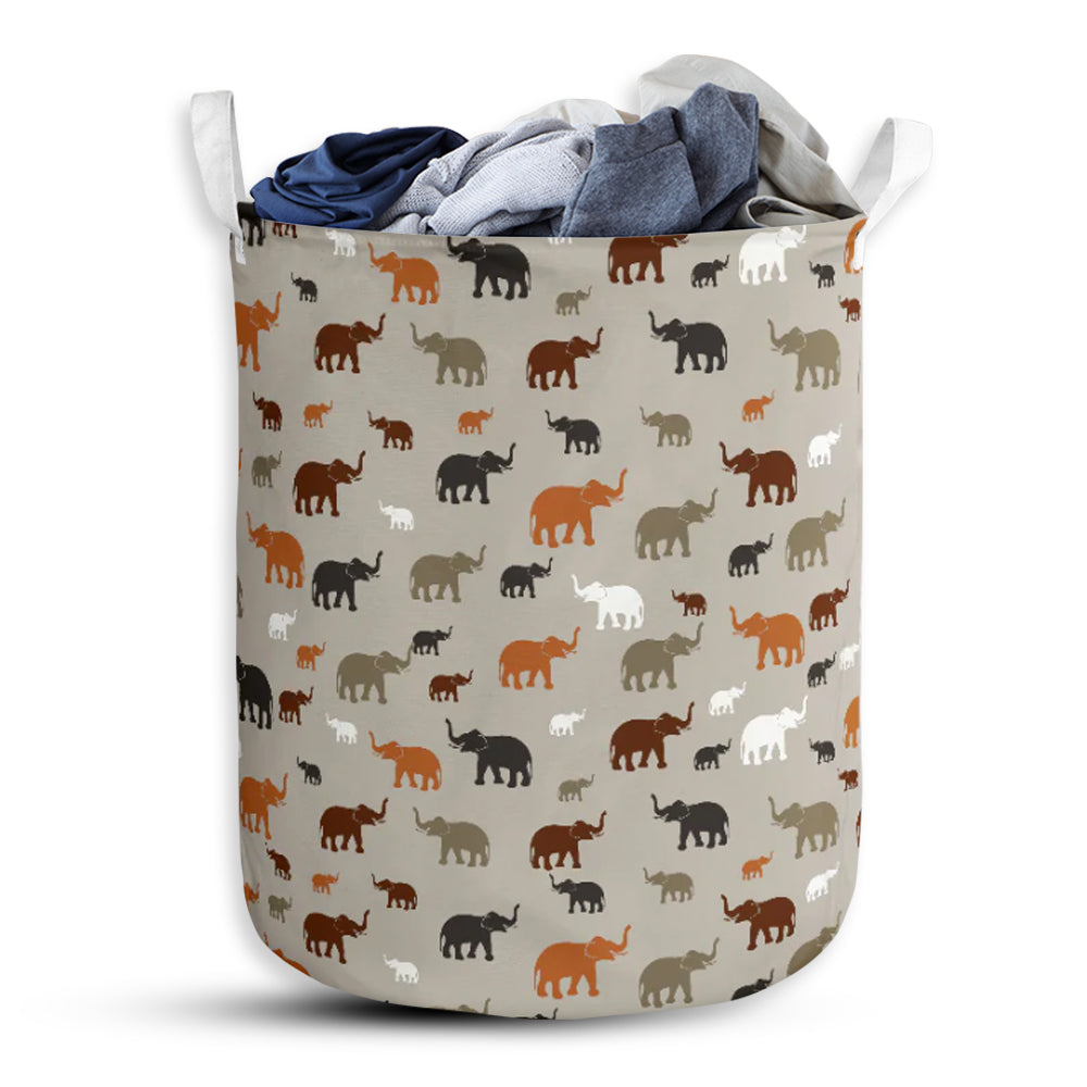 S: 17.72”x13.78” (45x35 cm) Elephant Pattern - Laundry Basket - Owls Matrix LTD