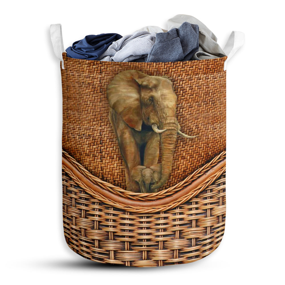 S: 17.72”x13.78” (45x35 cm) Elephant Rattan Teaxture So Cool So Lovely - Laundry Basket - Owls Matrix LTD