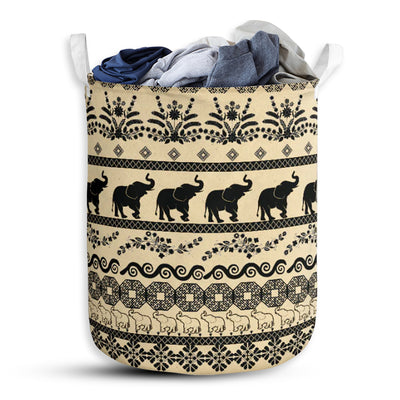 Elephant Vintage - Laundry Basket - Owls Matrix LTD