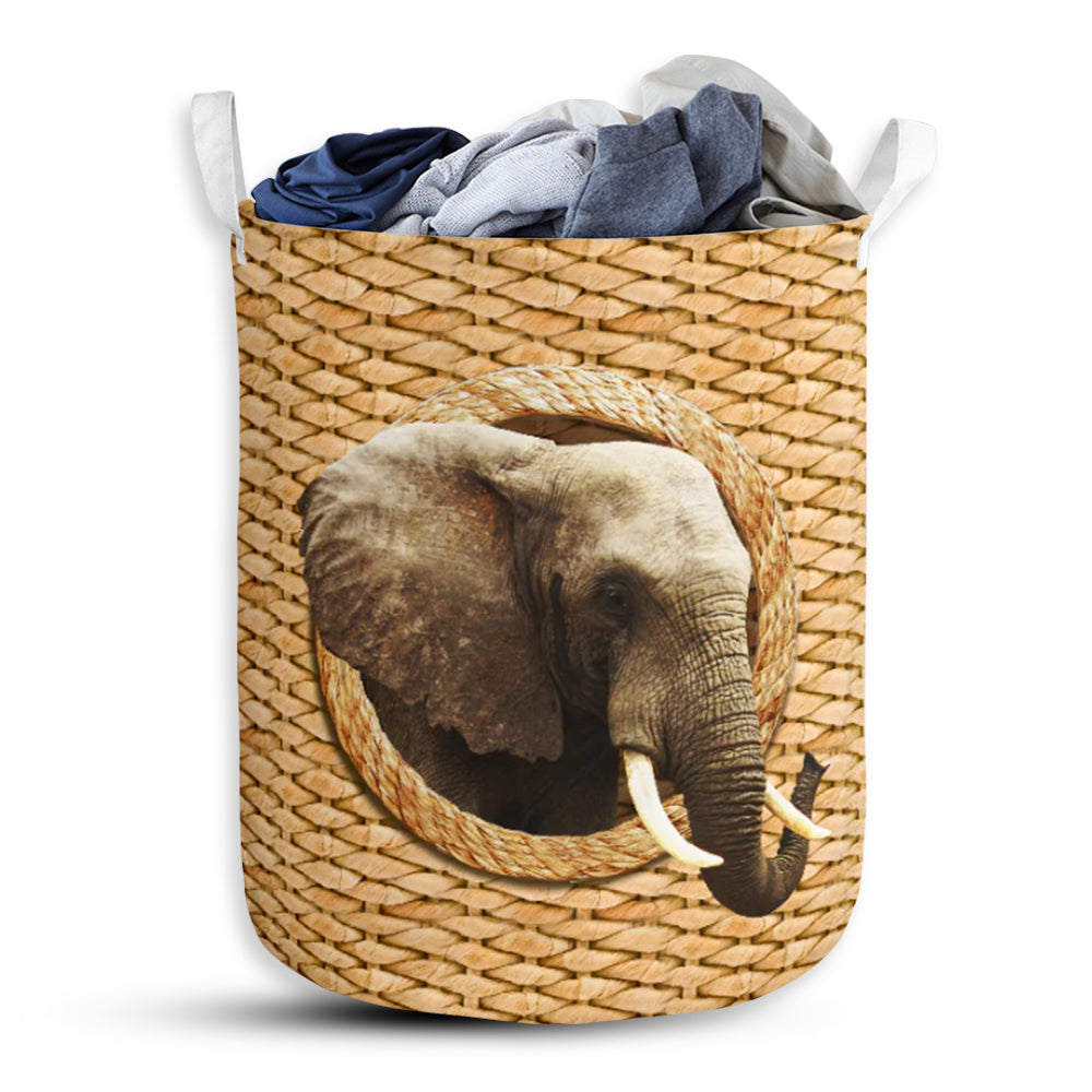 Elephant Woven Lovely Style - Laundry Basket - Owls Matrix LTD