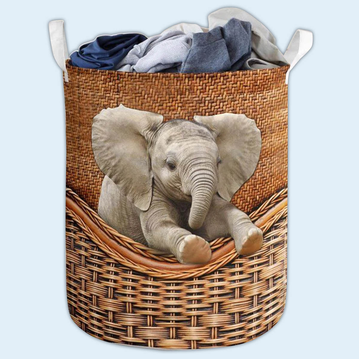 S: 17.72”x13.78” (45x35 cm) Elephant Basic Style - Laundry Basket - Owls Matrix LTD
