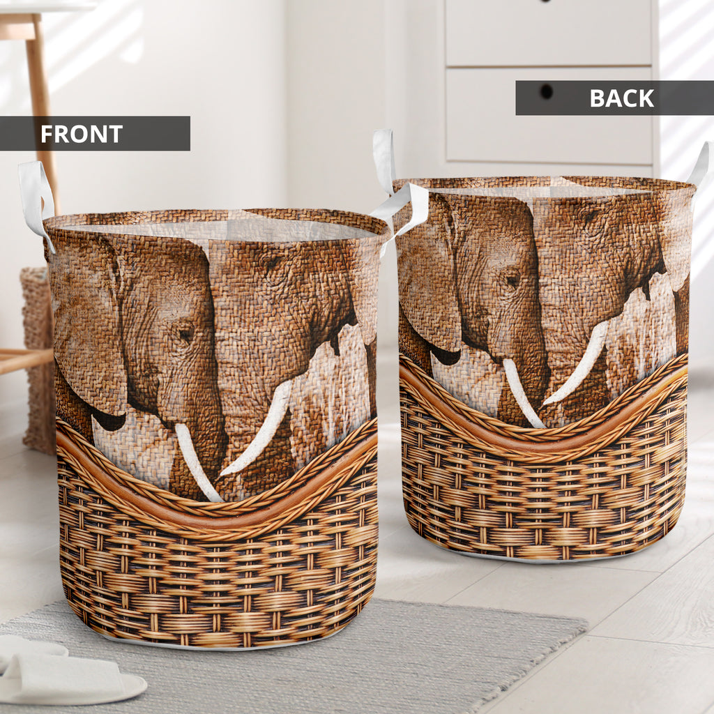 Elephant Rattan Teaxture So Cool - Laundry Basket - Owls Matrix LTD