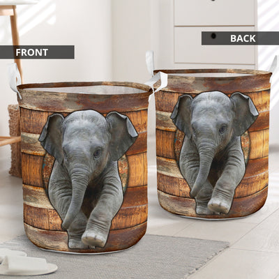 Elephant Wood Vintage - Laundry Basket - Owls Matrix LTD