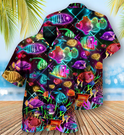 Fish Even Small Fish Are Fish Neon Style - Hawaiian Shirt - Owls Matrix LTD