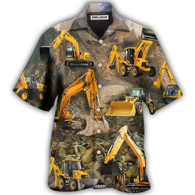 Hawaiian Shirt / Adults / S Excavator Mountain Basic Style - Hawaiian Shirt - Owls Matrix LTD