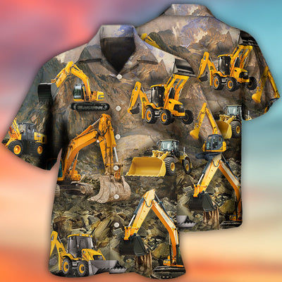 Excavator Mountain Basic Style - Hawaiian Shirt - Owls Matrix LTD