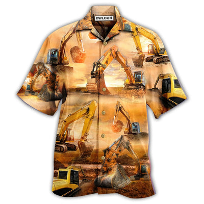 Hawaiian Shirt / Adults / S Excavator Working Hard - Hawaiian Shirt - Owls Matrix LTD