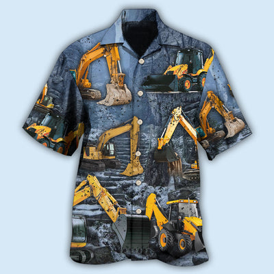 Excavator Strong Power - Hawaiian Shirt - Owls Matrix LTD