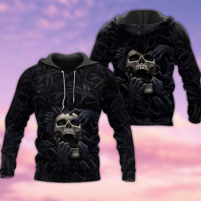 Skull Black Skull Cool Strong Classic Style - Hoodie - Owls Matrix LTD