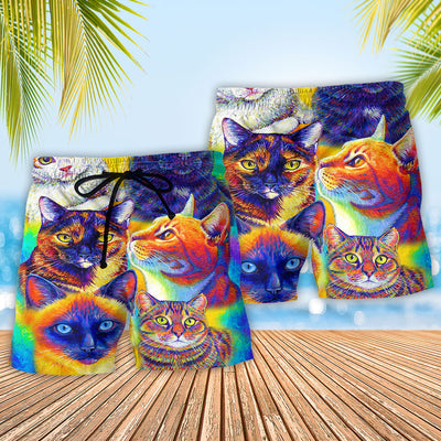 Cat Cute Cats All My Soul - Beach Short - Owls Matrix LTD