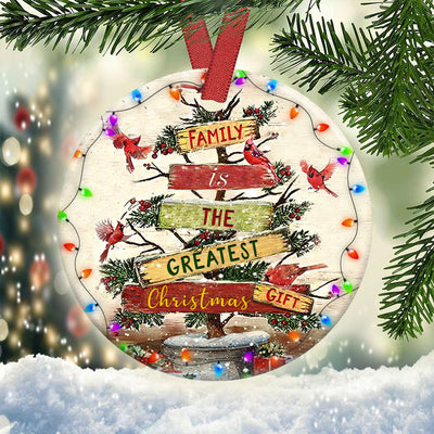 Family Christmas Is The Greatest Christmas - Circle Ornament - Owls Matrix LTD
