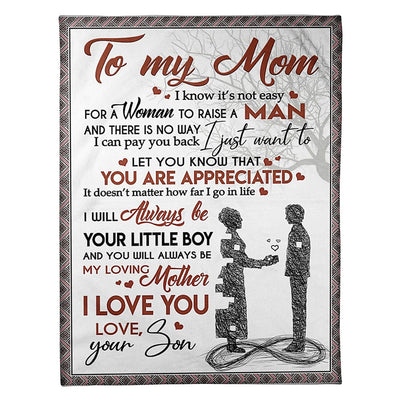 50" x 60" Family I Love You To The Moon And Back My Loving Mother - Flannel Blanket - Owls Matrix LTD