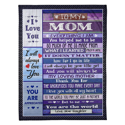50" x 60" Family To My Loving Mom The Loves - Flannel Blanket - Owls Matrix LTD